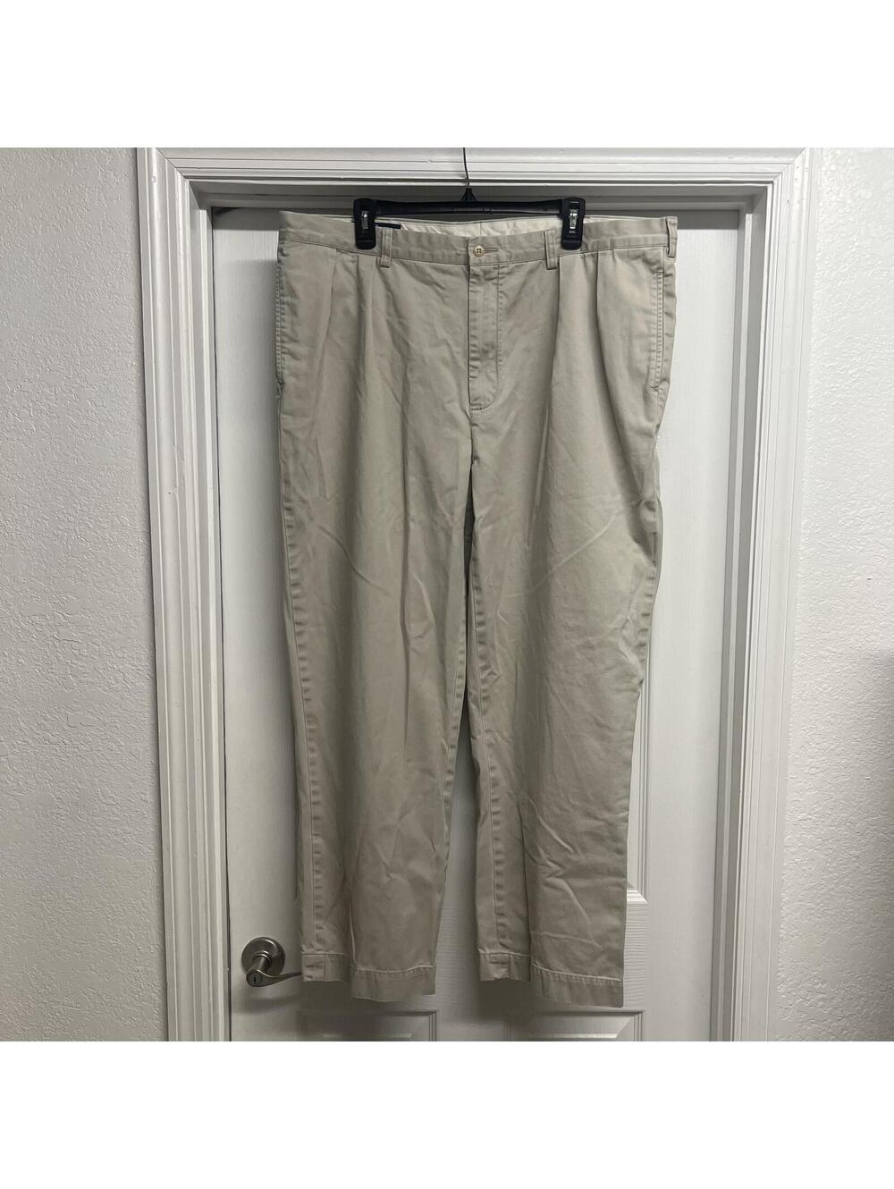 VTG Polo Ralph Lauren Andrew Chino Pants Sz. 42X30 (42X29) Pleated Cotton Beige